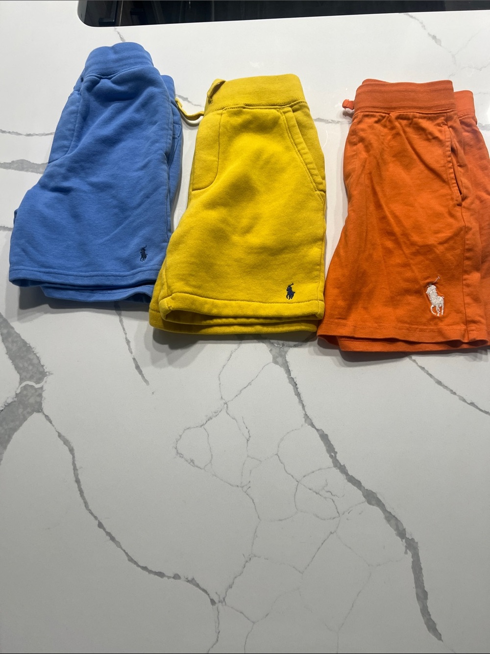 Polo by Ralph Lauren Kids Trio Cotton Shorts in Blue, Yellow & Orange